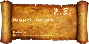Magyari Barbara névjegykártya